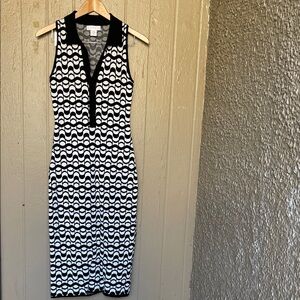 House of Harlow 1960 Geometric sleeveless knit Midi Dress Size XS